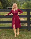 Monroe Knit Midi Dress in Burgundy