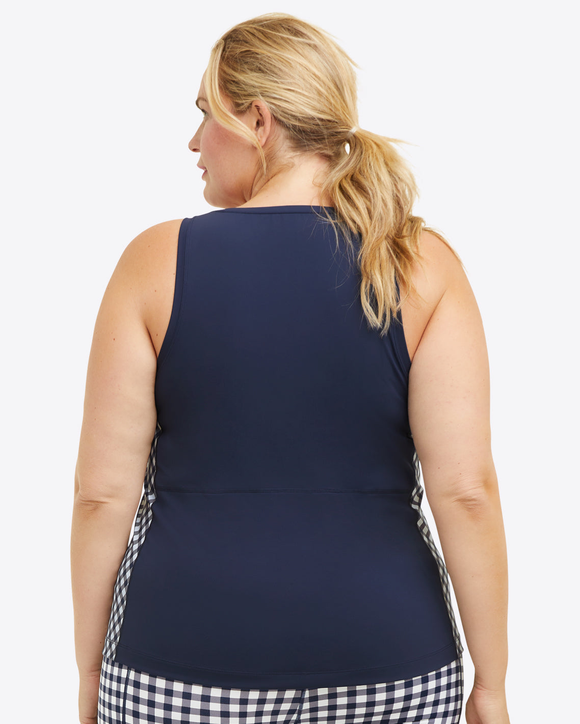 Panel Tank in Navy Gingham